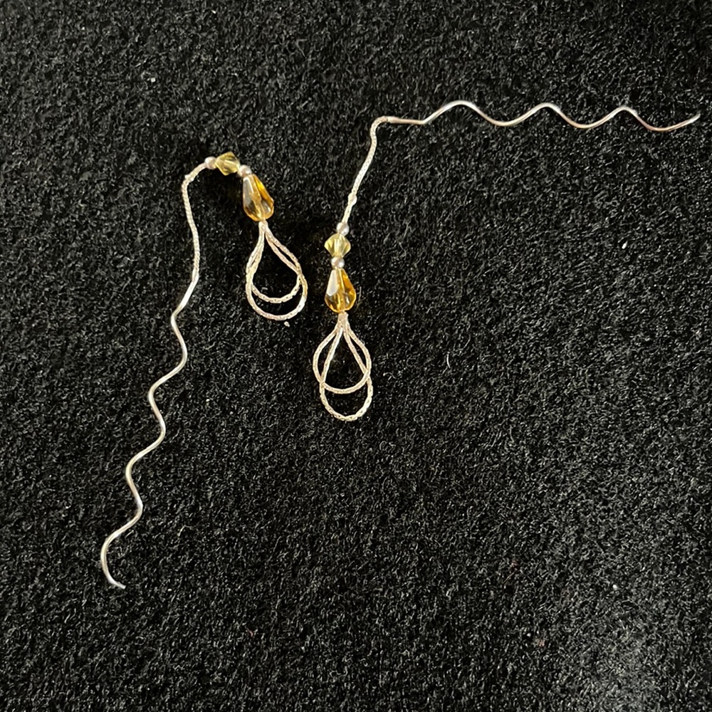 Bead spiral through dangle earrings